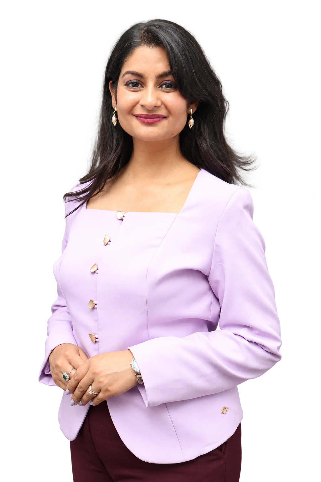 Ragini Tripathi, certified colour and image consultant, in a lilac jacket