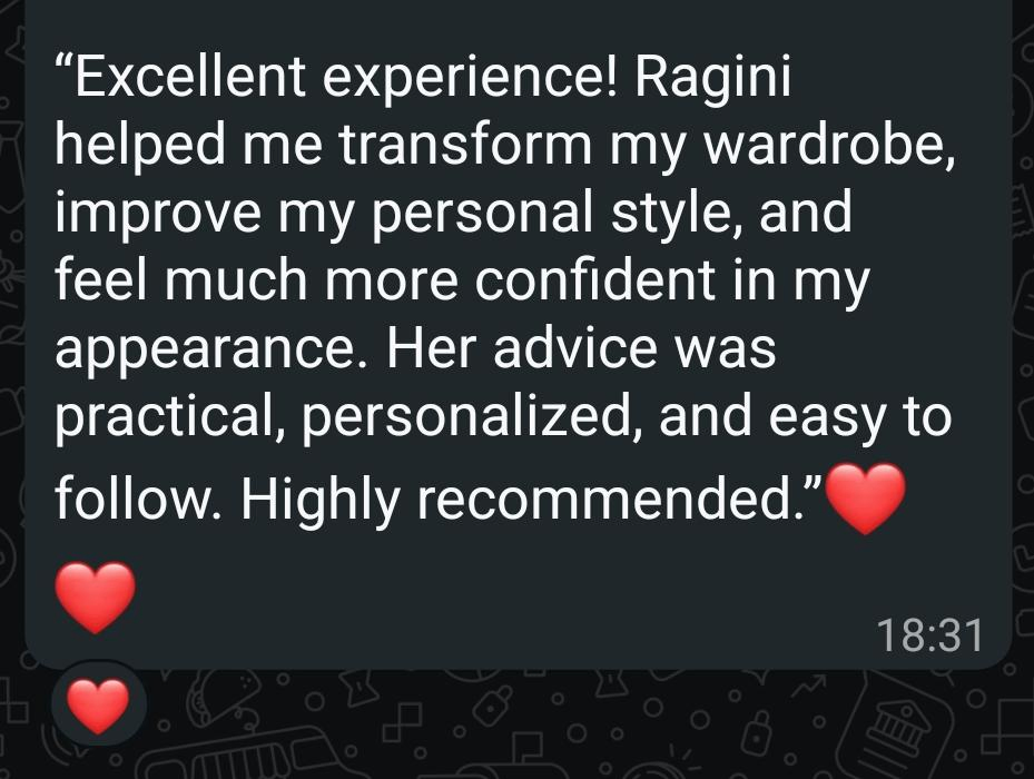 Client review of wardrobe and personal styling