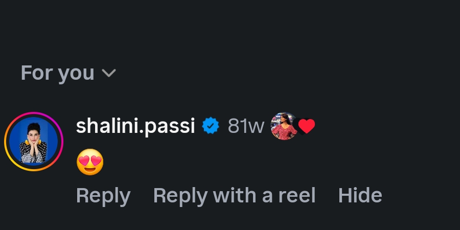 Instagram comment on a styling post